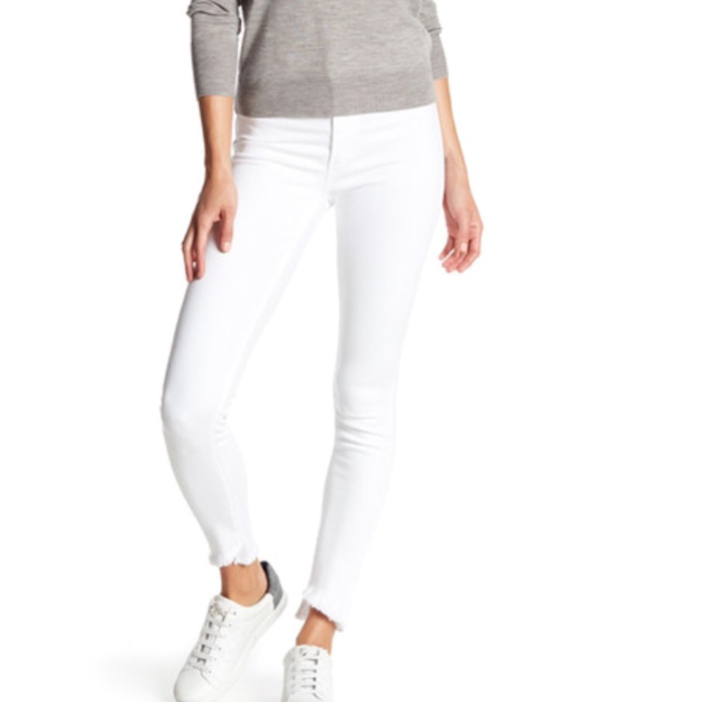 Joe’s jeans blondie raw hem crop white jeans